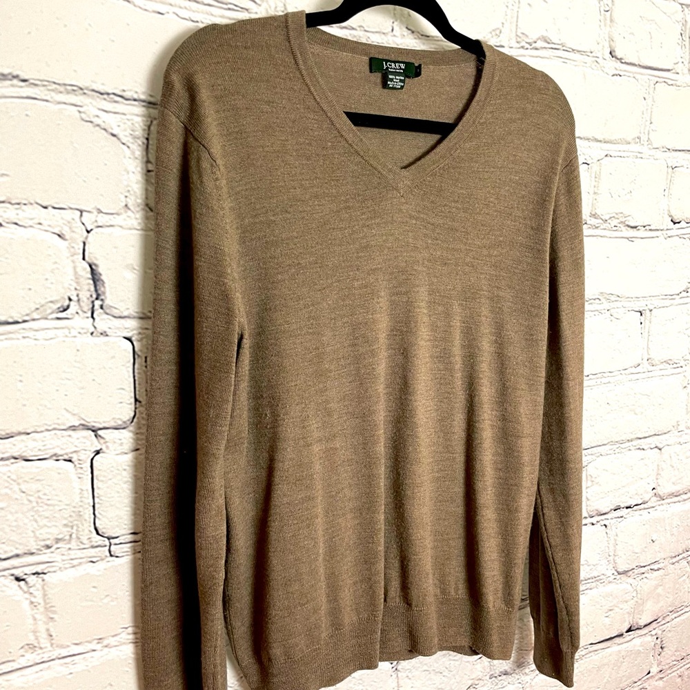 JCrew Light Brown V-Neck Sweater